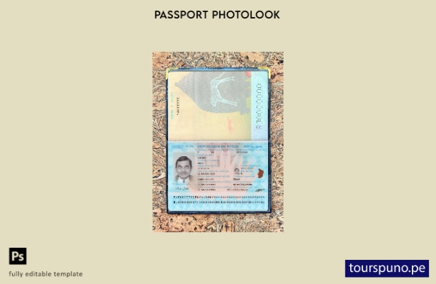 listo para imprimir pasaporte Du Tchad nueva plantilla de aspecto fotográfico ac